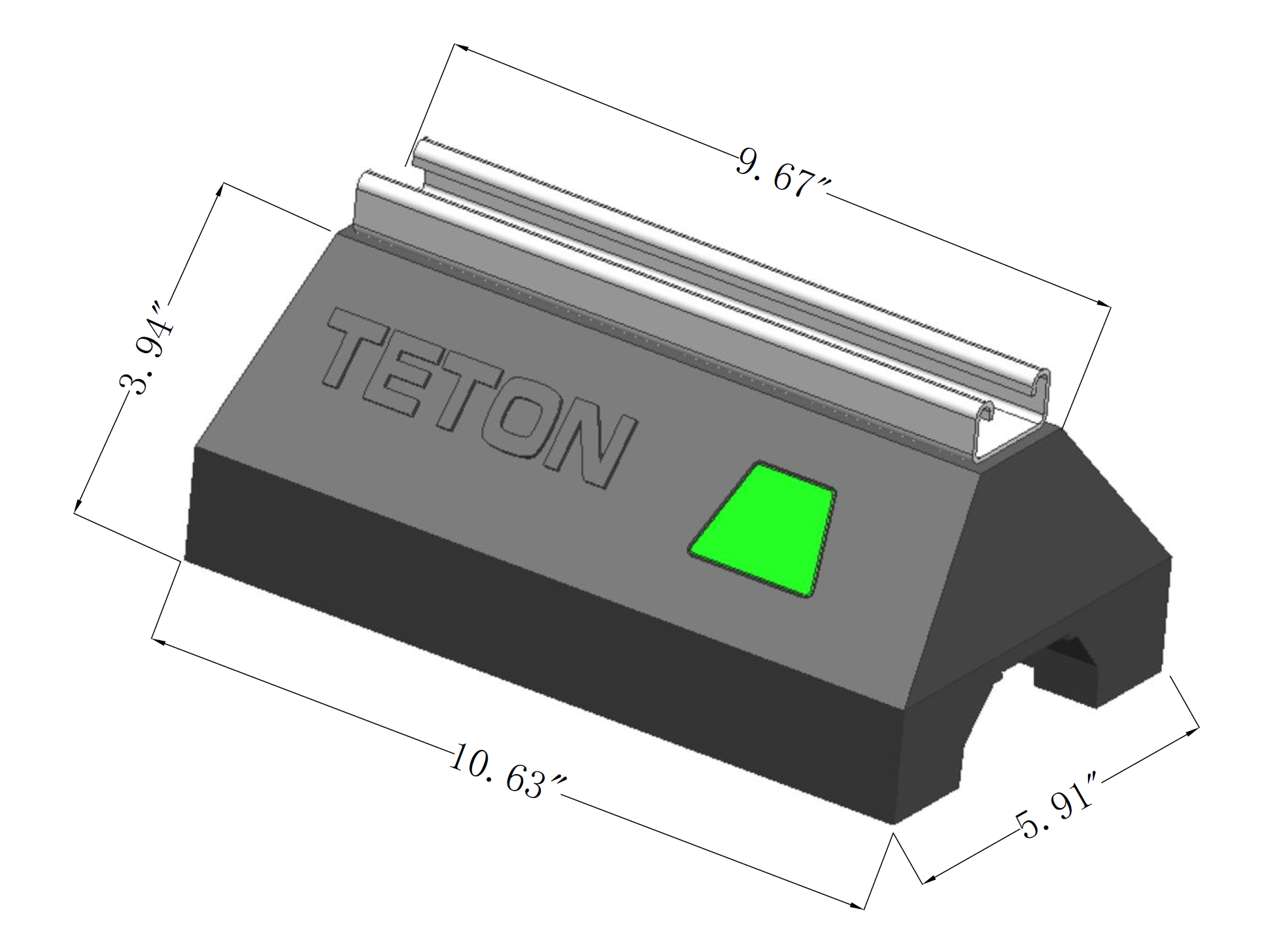 What type of fasteners are used with the rooftop support block?