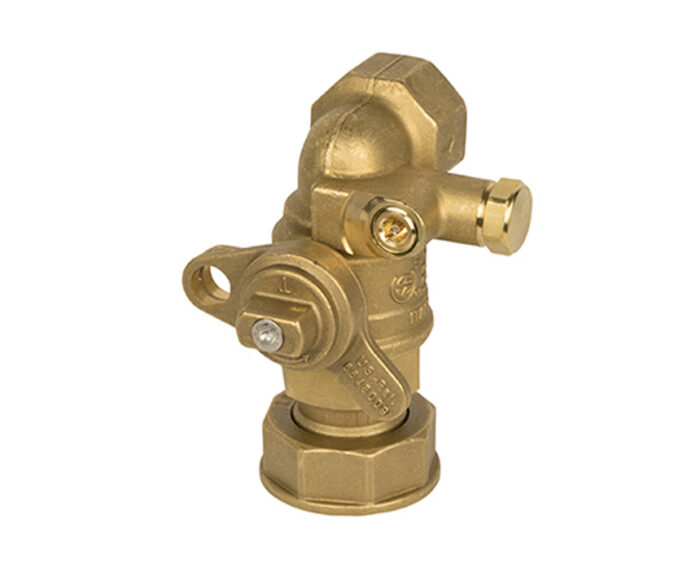 Utility Gas Ball Valve, Full Port, Service Bypass, Angle Body with Meter Nut and Swivel Connection,125 PSIG Questions & Answers